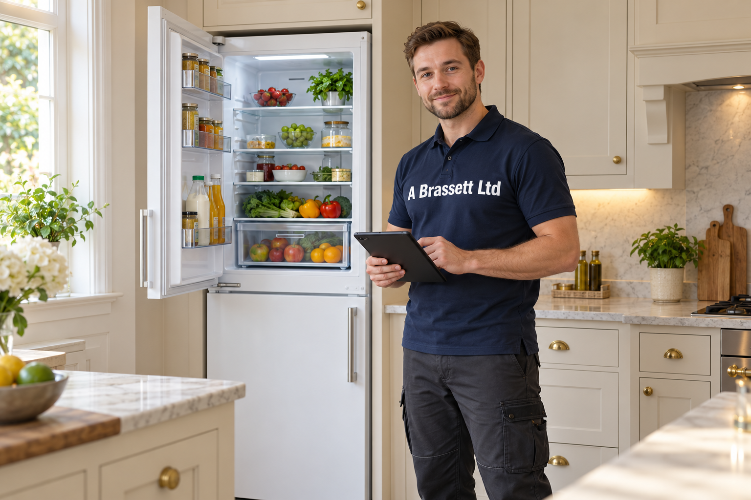 A Brassett promotional illustration: conventional refrigeration