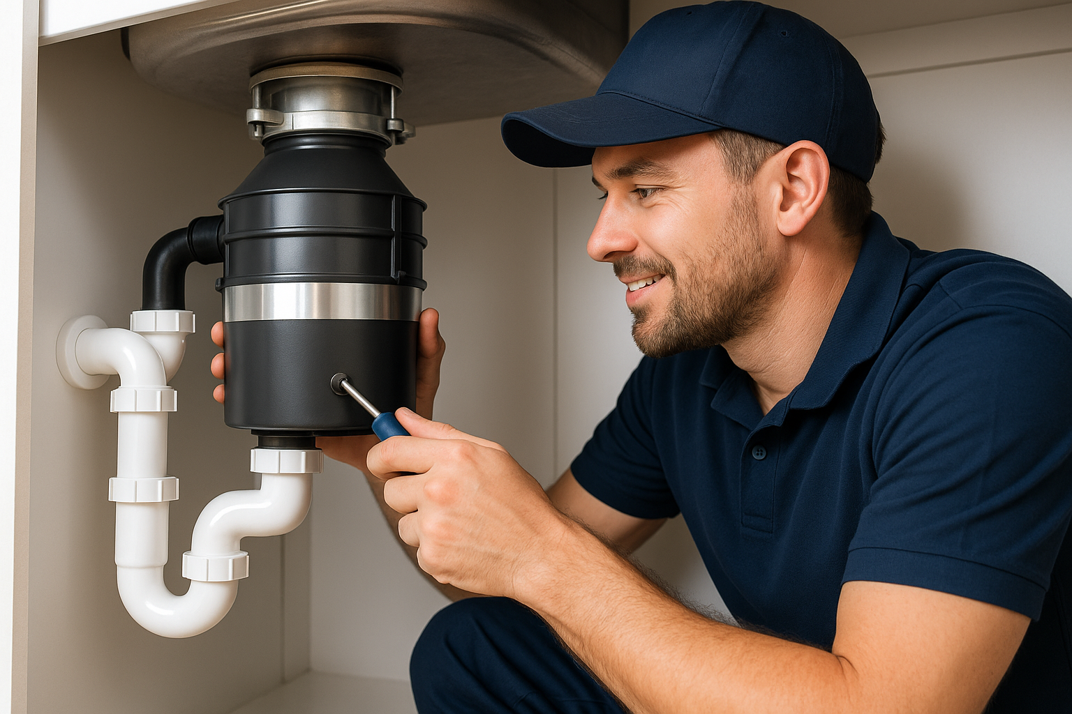 Engineer servicing a fridge freezer with temperature issues