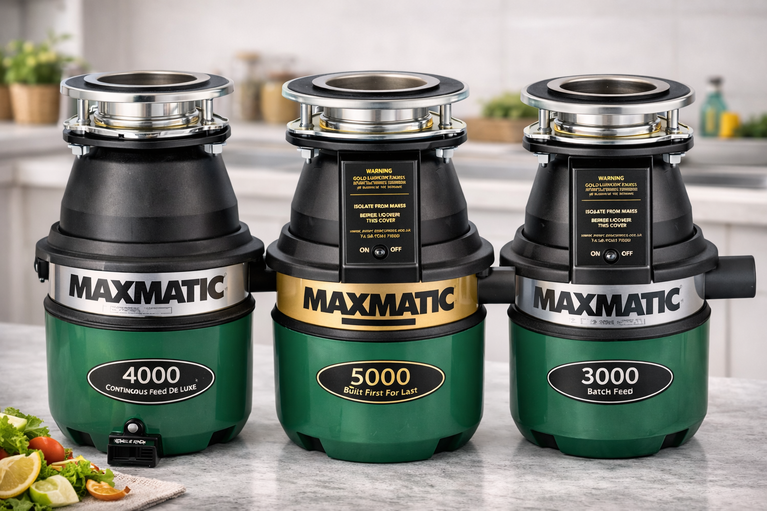 Engineer inspecting a kitchen food waste disposal unit under the sink